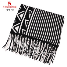 Inner Mongolia manufacturers custom-made pure wool knitting scarf SWR0011 striped scarf wholesale orders for producing wool